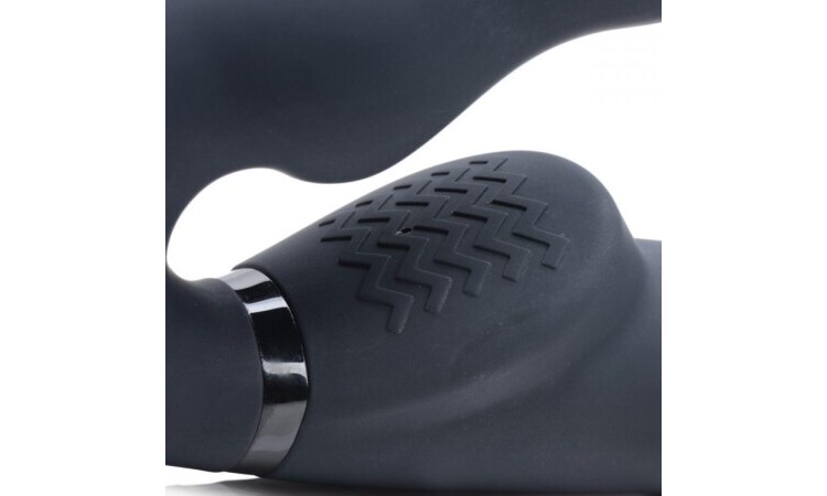 Swirl Vibrating Strapless Strap-On - Black - Image 3