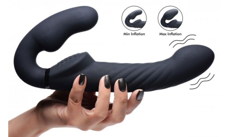 Swirl Vibrating Strapless Strap-On - Black - Image 5