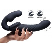 Swirl Vibrating Strapless Strap-On - Black - Image 5