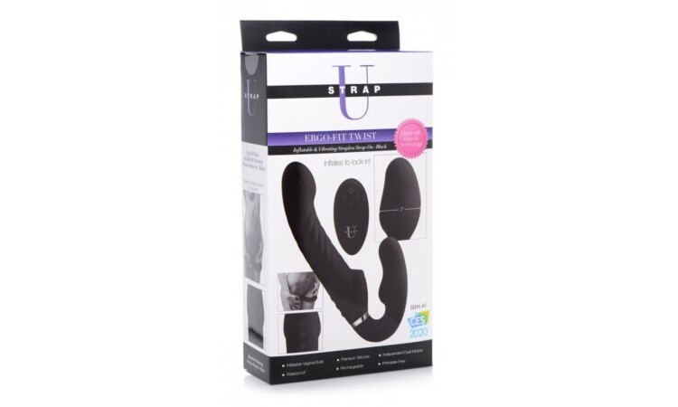 Swirl Vibrating Strapless Strap-On - Black - Image 6