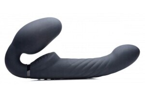 Swirl Vibrating Strapless Strap-On - Black