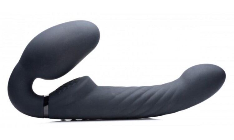 Swirl Vibrating Strapless Strap-On - Black - Image 1
