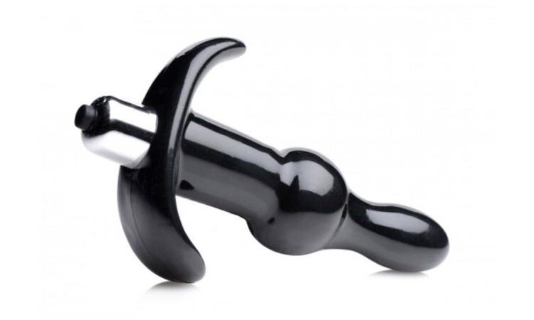 Bubbly Vibrating Anal Plug With Ribbing - Black - Image 3