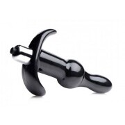 Bubbly Vibrating Anal Plug With Ribbing - Black - Image 3