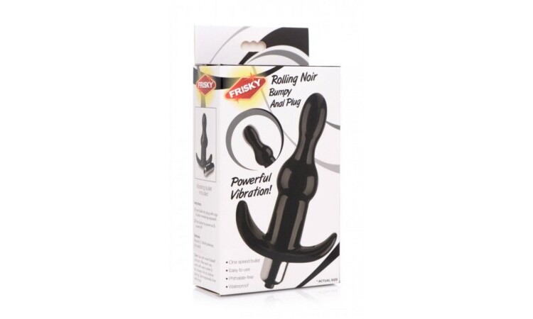 Bubbly Vibrating Anal Plug With Ribbing - Black - Image 4