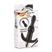 Bubbly Vibrating Anal Plug With Ribbing - Black - Image 4