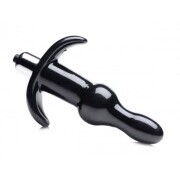 Bubbly Vibrating Anal Plug With Ribbing - Black - Image 1