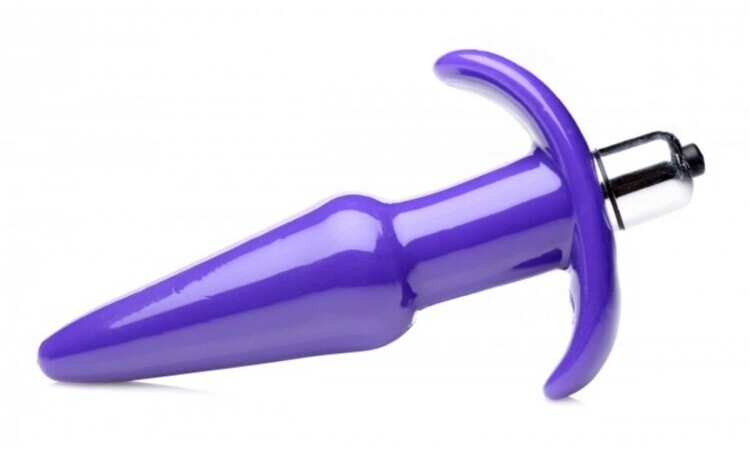 Smooth Vibrating Anal Plug - Purple - Image 2