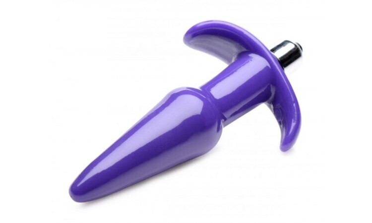 Smooth Vibrating Anal Plug - Purple - Image 3