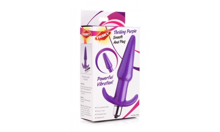 Smooth Vibrating Anal Plug - Purple - Image 4