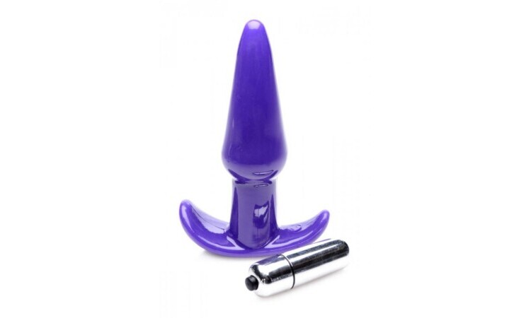 Smooth Vibrating Anal Plug - Purple - Image 1