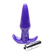 Smooth Vibrating Anal Plug - Purple - Image 1