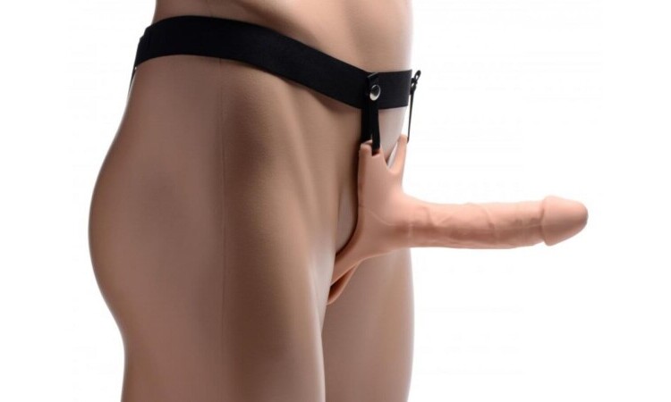 Hollow Strap-On Silicone Dildo With Harness - Image 4