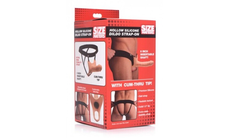 Hollow Strap-On Silicone Dildo With Harness - Image 6