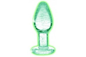 Glow-In-The-Dark Glass Anal Plug - Small