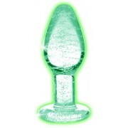 Glow-In-The-Dark Glass Anal Plug - Medium - Image 1
