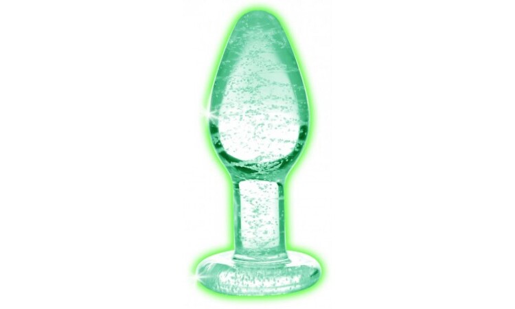 Glow-In-The-Dark Glass Anal Plug - Small - Image 1