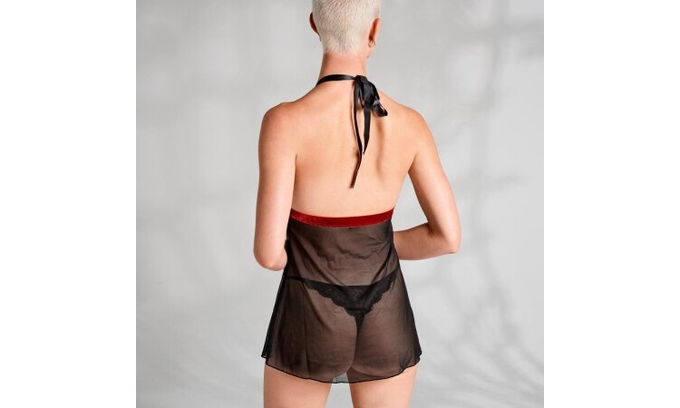 Rossita Babydoll With Sexy Thong - Black - Image 4
