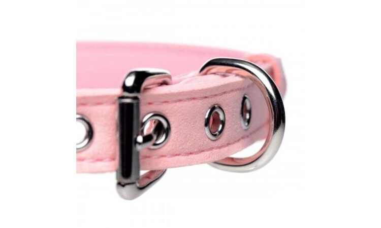 Golden Kitty Collar With Cat Bell - Pink - Image 2
