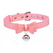 Golden Kitty Collar With Cat Bell - Pink - Image 1