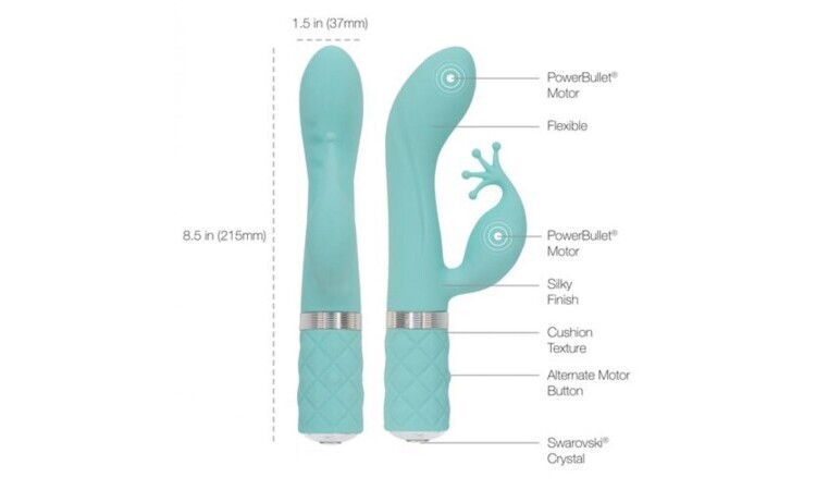 Pillow Talk - Kinky Rabbit & G-Spot Vibrator - Turqoise - Image 5