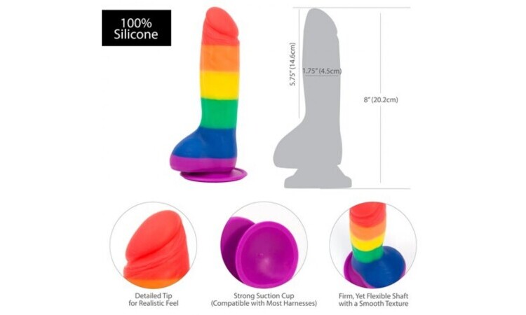 Addiction - Justin Rainbow Silicone Dildo - 19 cm - Image 5