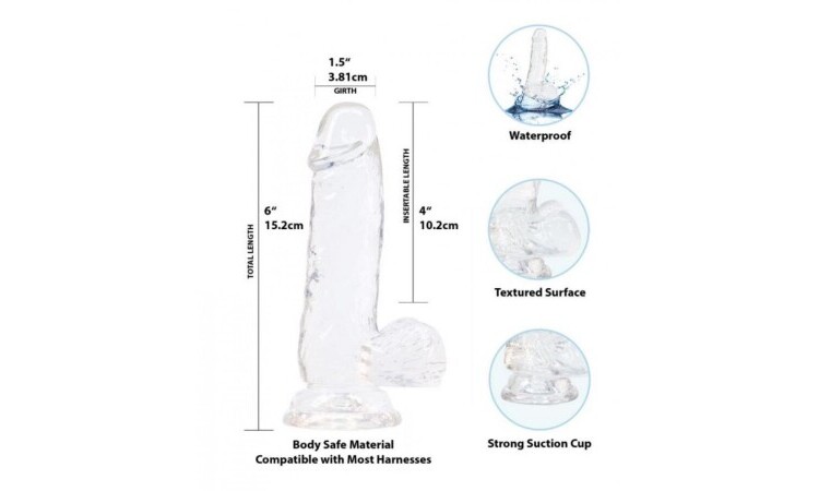 Crystal Addiction - Transparent Dildo - 15 cm - Image 2