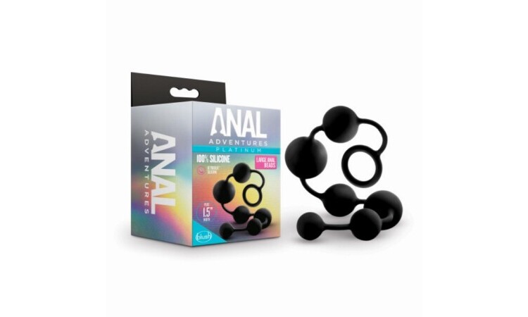 Anal Adventures Platinum - Silicone Anal Beads - Large - Image 2