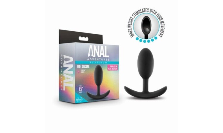 Anal Adventures Platinum - Silicone Vibra Slim Plug -Medium - Image 3