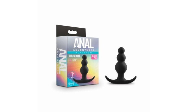 Anal Adventures Platinum - Beaded Plug - Black - Image 3
