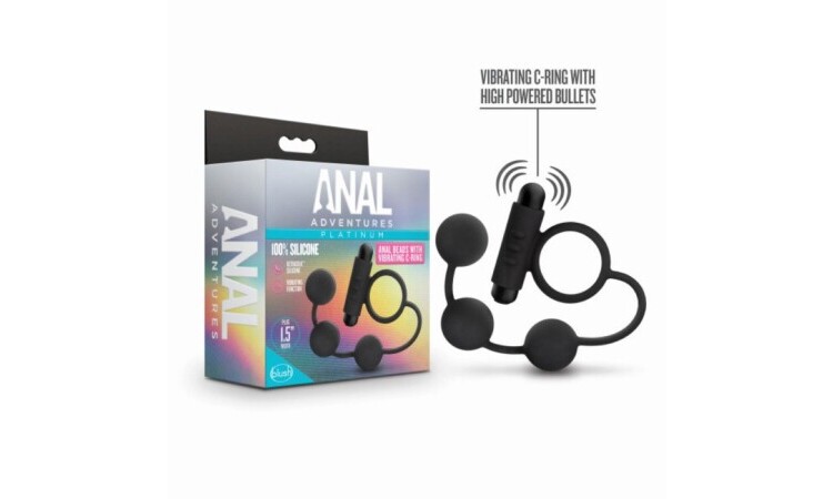 Anal Adventures Platinum - Anal Beads with Vibrating Cockring - Image 5