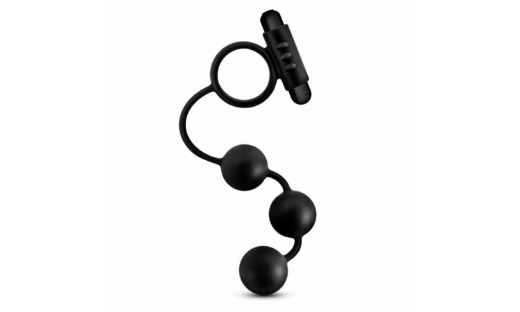 Anal Adventures Platinum - Anal Beads with Vibrating Cockring - Image 1