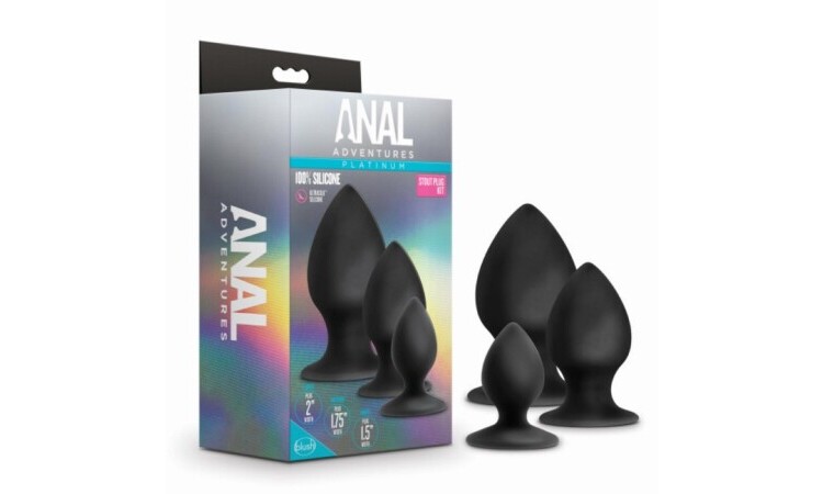 Anal Adventures Platinum - Anal Stout Plug Kit - Image 1