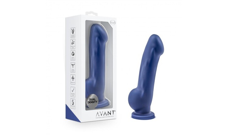 Avant - Ergo Silicone Dildo With Suction Cup - Indigo - Image 5