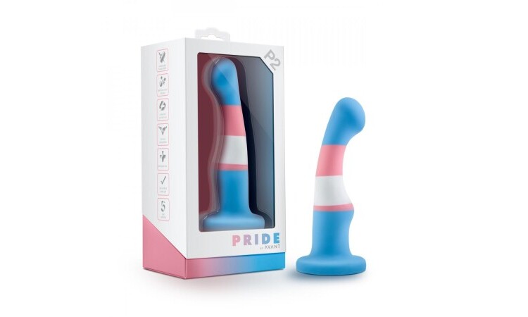 Avant - Pride Silicone Dildo With Suction Cup - True Blue - Image 6