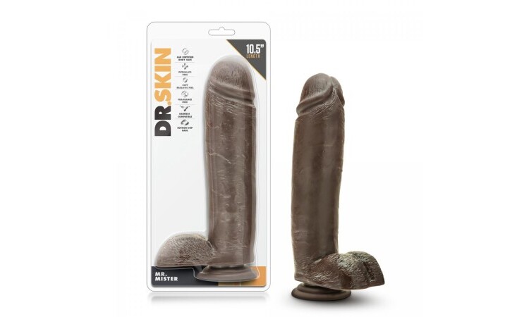 Dr. Skin - Mr. Mister Dildo With Suction Cup 10.5'' - Chocolate - Image 3