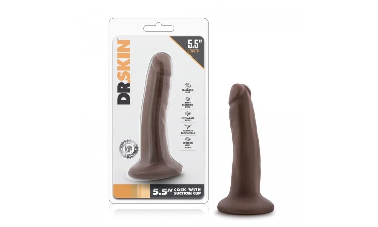 Dr. Skin - Realistic Dildo With Suction Cup 5.5'' - Chocolate - Image 6