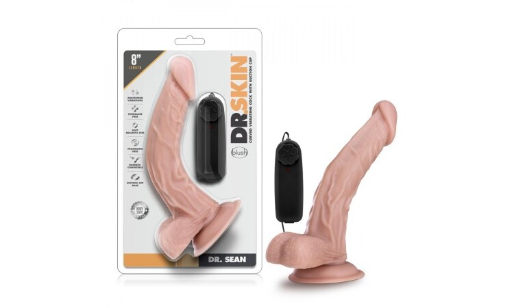 Dr. Skin - Dr. Sean Vibrator With Suction Cup 8'' - Vanilla - Image 4