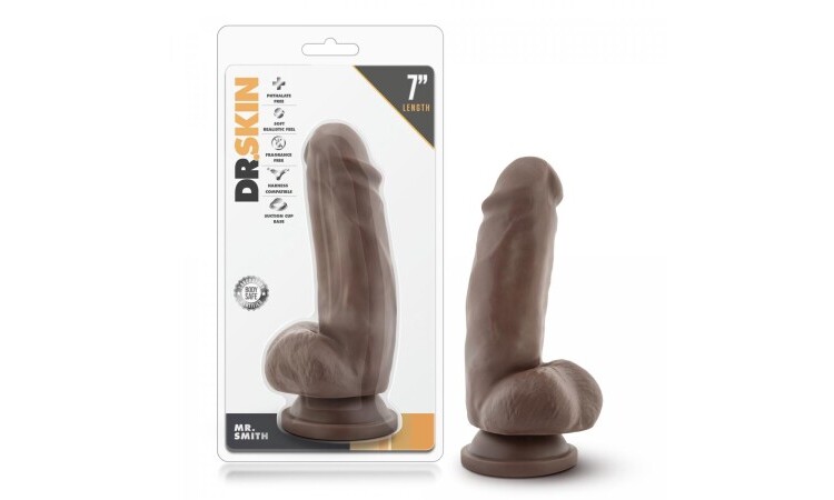 Dr. Skin - Mr. Smith Dildo with Suction Cup 7'' - Chocolate - Image 3