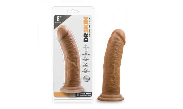 Dr. Skin - Realistic Dildo With Suction Cup 8'' - Mocha - Image 6