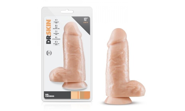 Dr. Skin - Dr. Chubbs Dildo With Suction Cup 10'' - Vanilla - Image 3