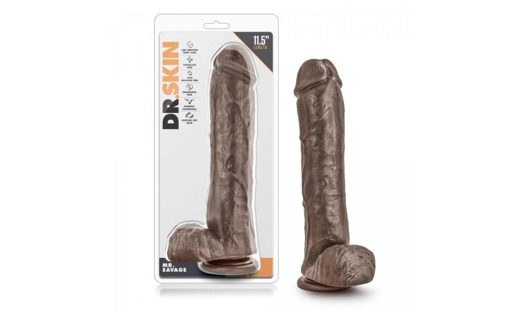Dr. Skin - Mr. Savage Dildo With Suction Cup 11.5''  - Chocolate - Image 5