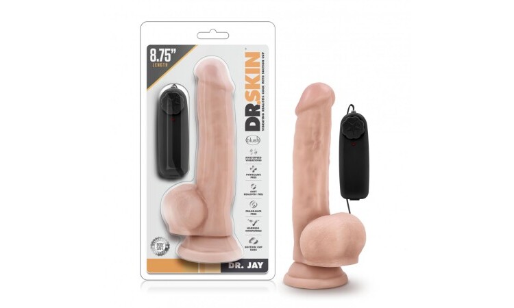 Dr. Skin - Dr. Jay Vibrator With Suction Cup 8.75'' - Vanilla - Image 6