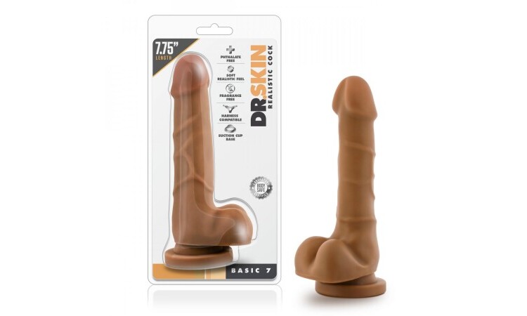 Dr. Skin - Realistic Dildo With Suction Cup 7.75'' - Mocha - Image 6