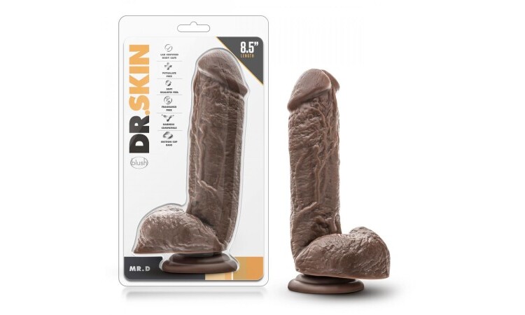 Dr. Skin - Mr. D. Dildo With Suction Cup 8.5'' - Chocolate - Image 5