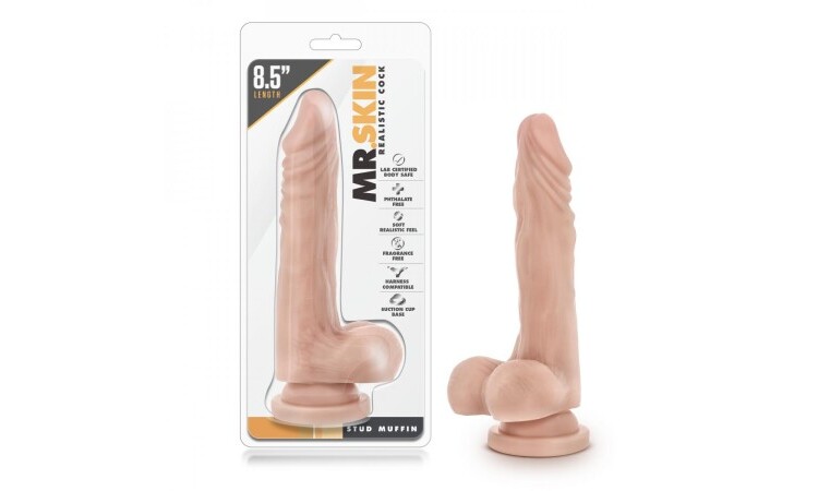 Dr. Skin - Realistic Dildo With Suction Cup 8.5'' - Beige - Image 5