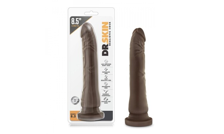 Dr. Skin - Realistic Dildo With Suction Cup 8.5'' - Chocolate - Image 6