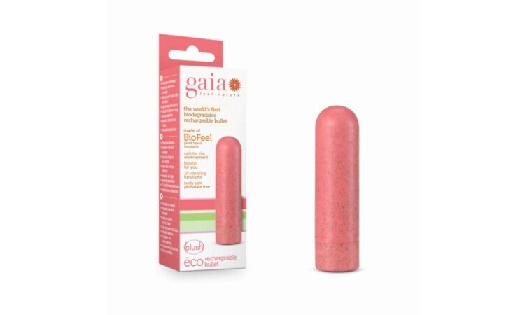 Gaia Eco Rechargeable Bullet Vibrator - Coral - Image 3