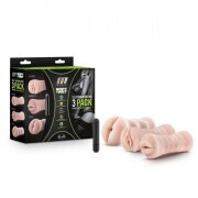 M for Men - 3-Pack Self-Lubricating Vibrating Stroker Sleeve Kit - Image 3