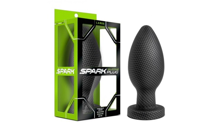 Spark - Silicone Anal Plug Carbon Fiber - Large - Image 4